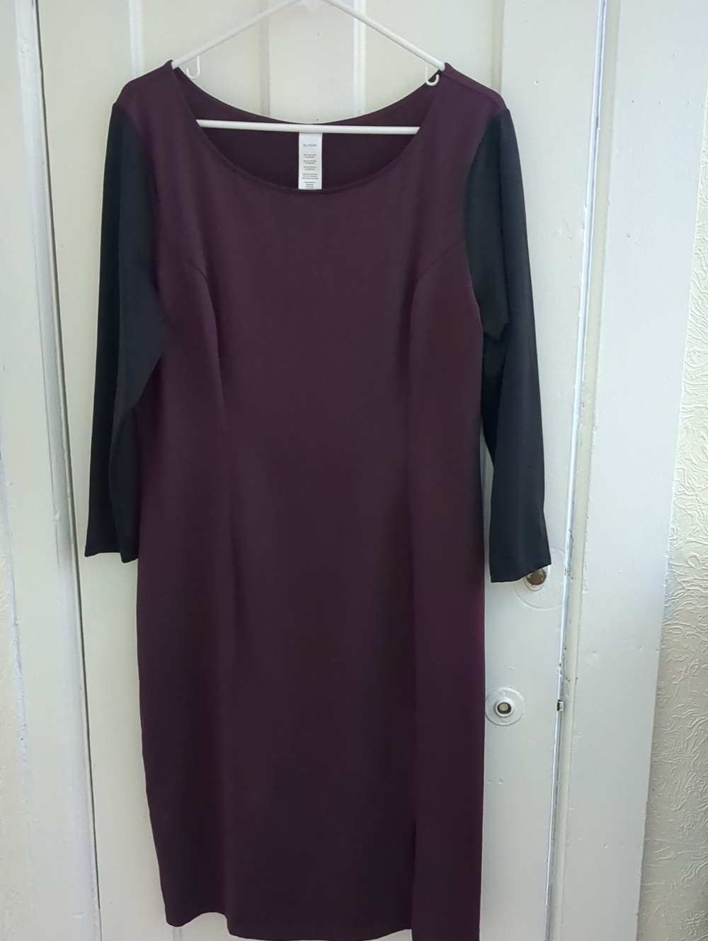EUC Maroon Dress With Black Sleeves XL